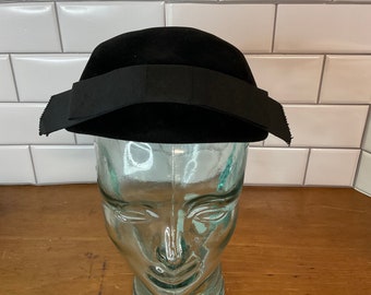 Vintage Black Velvet Formal Hat