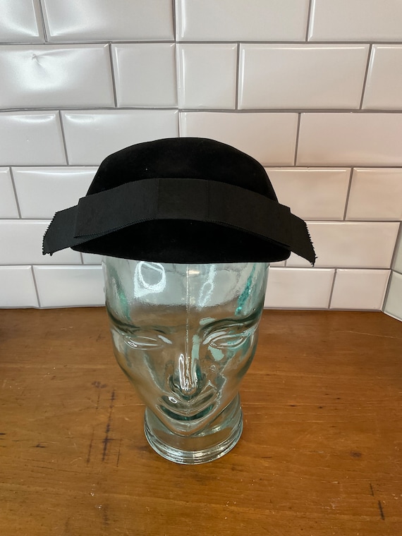 Vintage Black Velvet Formal Hat