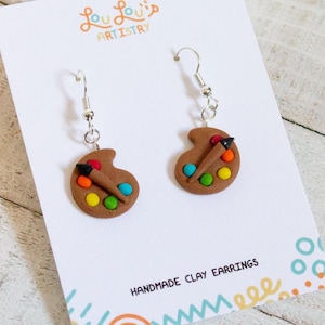 Paint Pallet Earrings // Artist Earrings // Painter Jewelry