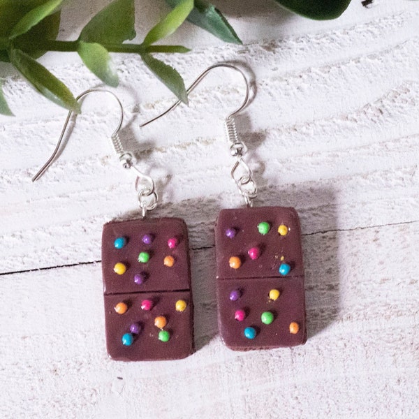 Brownie Earrings // Fun Earrings // Miniature Food // Quirky Earrings // Polymer Clay Earrings