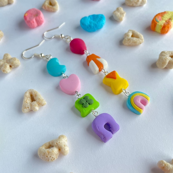 Marshmallow Charm Earrings // Cereal Earrings // St Patty Earrings // Clay Food // Fun Earrings // Polymer Clay Earrings