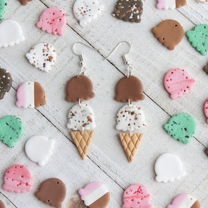 Customizable Ice Cream Earrings: Handmade Polymer Clay Jewelry