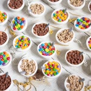 Cereal Earrings: Fun Handmade Polymer Clay Breakfast Jewelry - Etsy