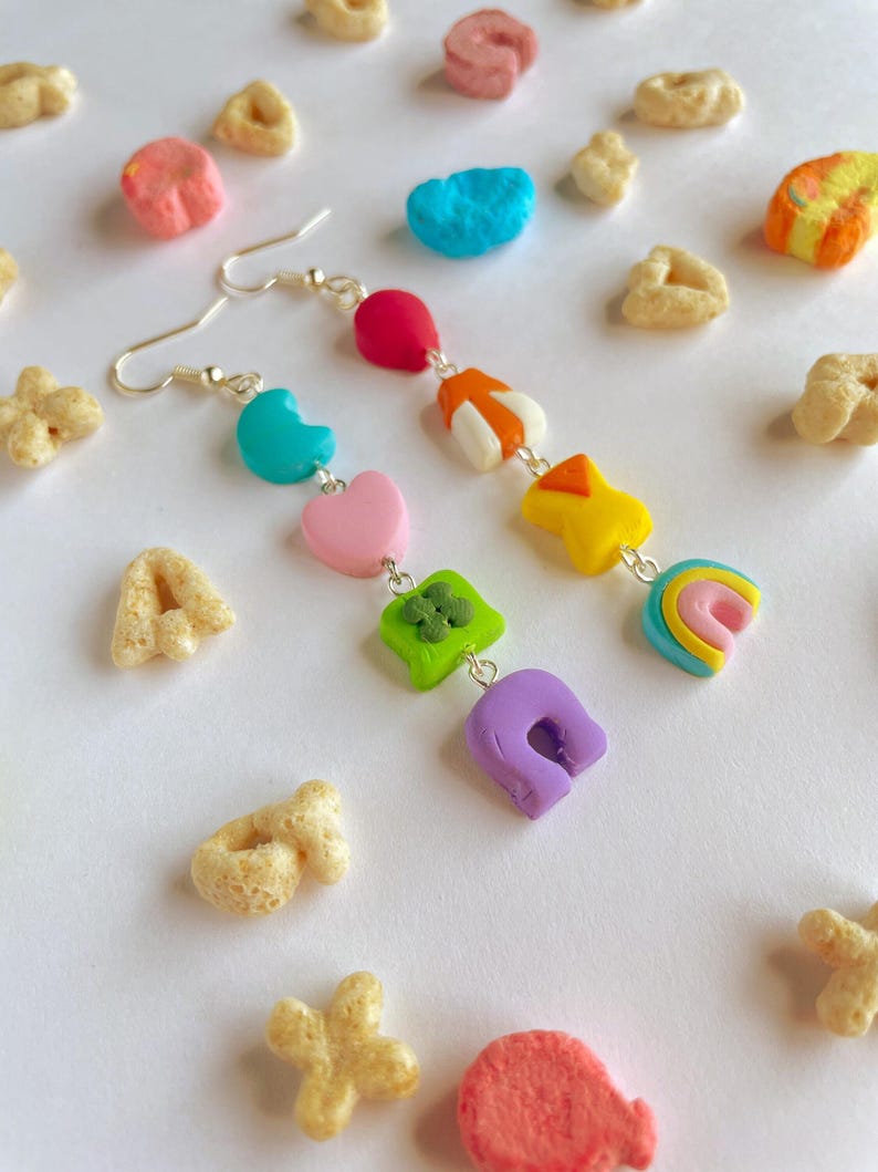 Marshmallow Charm Earrings: Handmade Polymer Clay St. Patty's Day Jewelry image 1