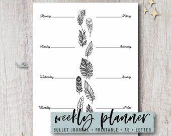 FEATHER + MOON — Journal: WEEKLY BLANK PLANNER (A5)