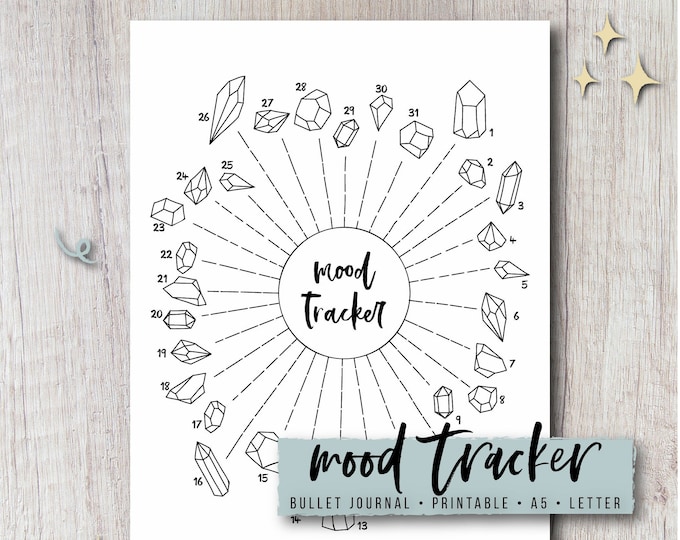 Mood Tracker Printable Insert for Bullet Journal & Planner - Gems ...