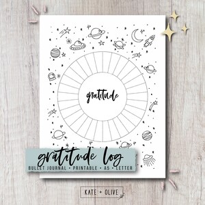Inserción imprimible del registro de gratitud para el planificador de diarios / espacio / carta y tamaño A5 PDF / descarga instantánea