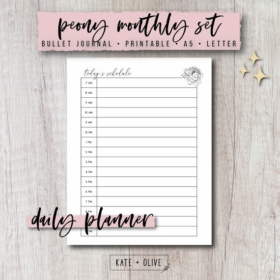 Bullet Journal Printable Planner Inserts Set Floral Peonies Undated Template Customizable Instant Download Pdf Letter A5 Size Bullet Journal Printable Planner Inserts Set Floral Peonies Undated Template Customizable Instant Download Pdf Letter A5 Size