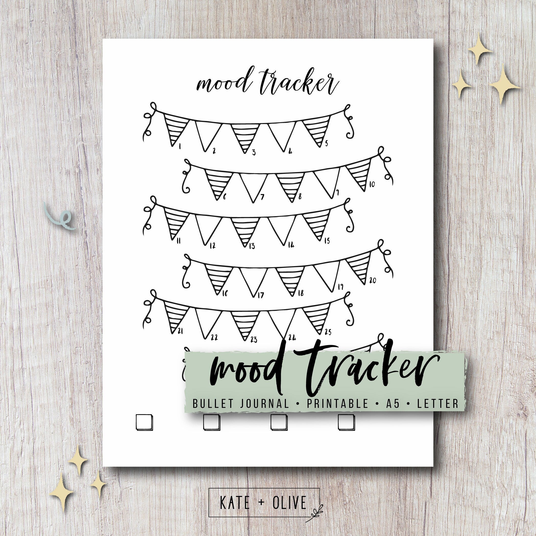 Calendars &amp; Planners Paper &amp; Party Supplies Pocket Mood Tracker Coffee ...