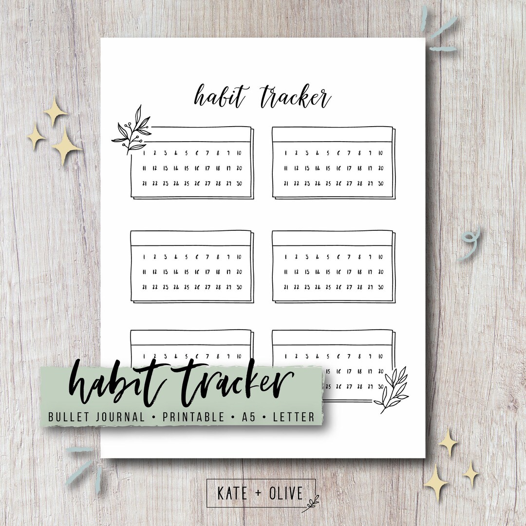 Habit Tracker Printable Insert for Journal and Planner | Template With ...