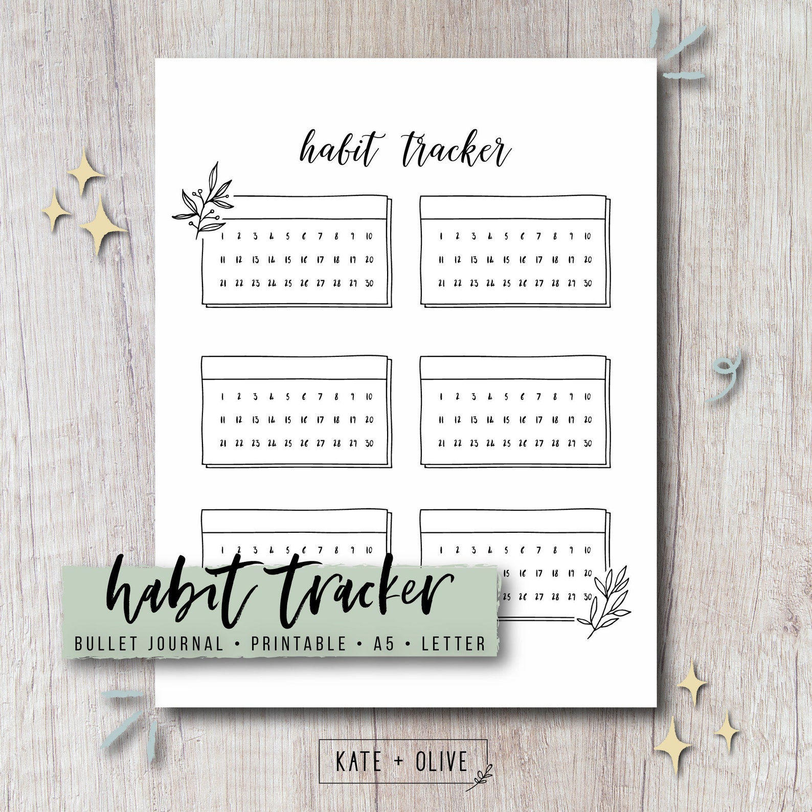 Habit Tracker Printable Insert for Journal and Planner | Template With ...