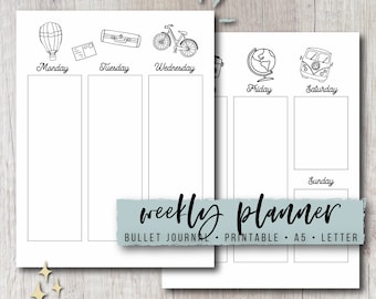 Printable/digital Bujo Weekly Spread 1 Instant Download - Etsy