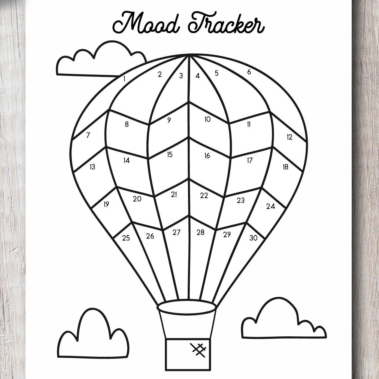 Printable Hot Air Balloon Themed Planner Journal