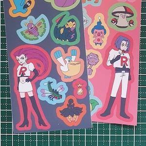 Team Rocket Stickers for Kawaii Cute Journaling