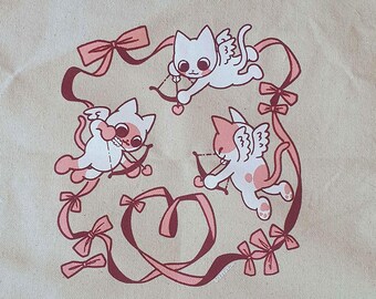 Renaissance Angel Cupid inspired Coquette Tote for Cat Lovers Cat Tote inspired by The Voyage of Galatea Raphael