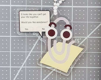 Boomer Millenial Paperclip Friend möchte Ihnen mit dem Leben Acryl Schlüsselbund / Schlüsselbund helfen