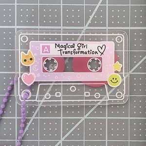 Magical Girls with Depression Cassette Tape Acrylic Keychain Keyring