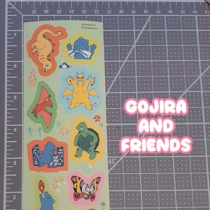 Gojira and Friends Sticker sheet for Journaling (King Kong, Ghidorah, Mothra, and others!)