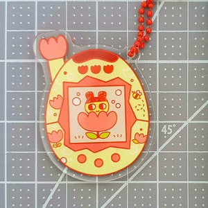 Tulip Egg Friend Acrylic Charm Keychain Keyring
