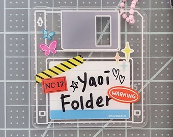 Floppy disk for Yaoi, BL, MLM, Omegaverse lovers Acrylic Keychain/Keyring