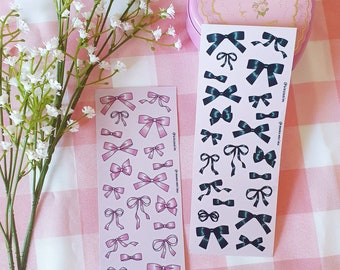 Ribbon Stickers for Coquette girls Bow Stickers for cute journaling and kawaii diary Ribbon bow stickers for coquette aesthetic decoration
