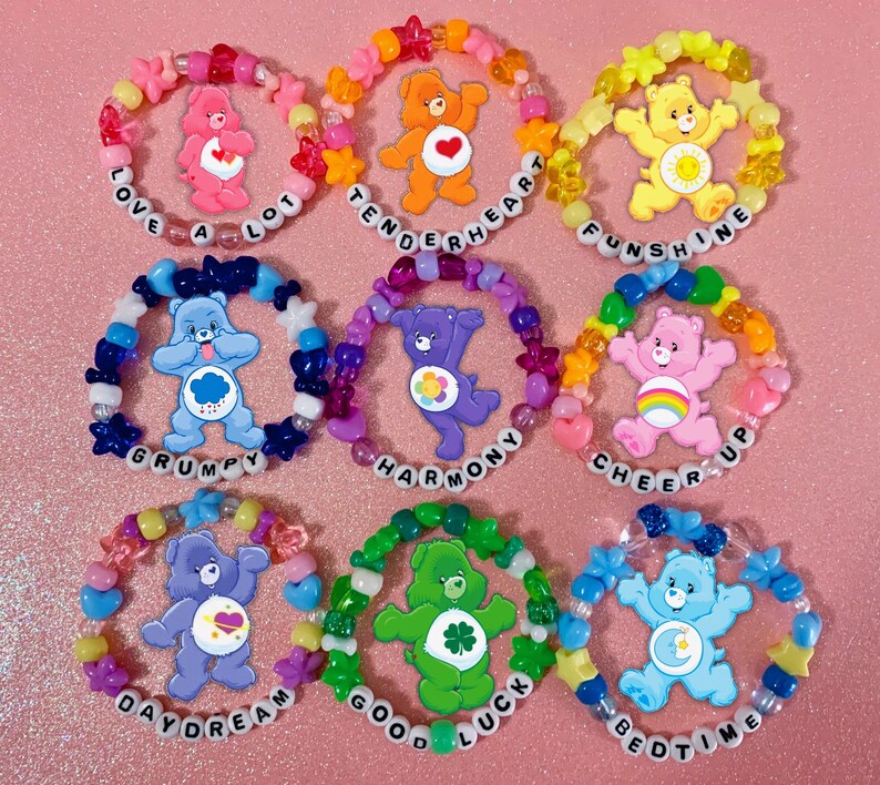 Care Bear Kandi Bracelets / Kandi / beaded bracelets / kawaii Etsy