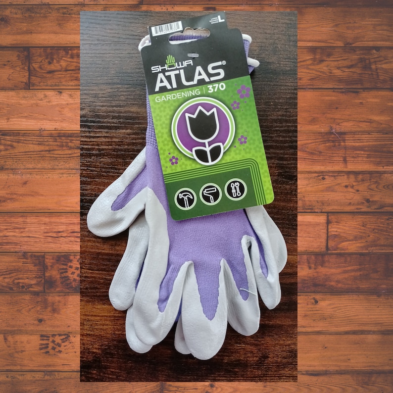 Purple garden and outdoor - Atlas Nitrile Garden Gloves/ Puncture Resistant Thorn Protection Work Wear