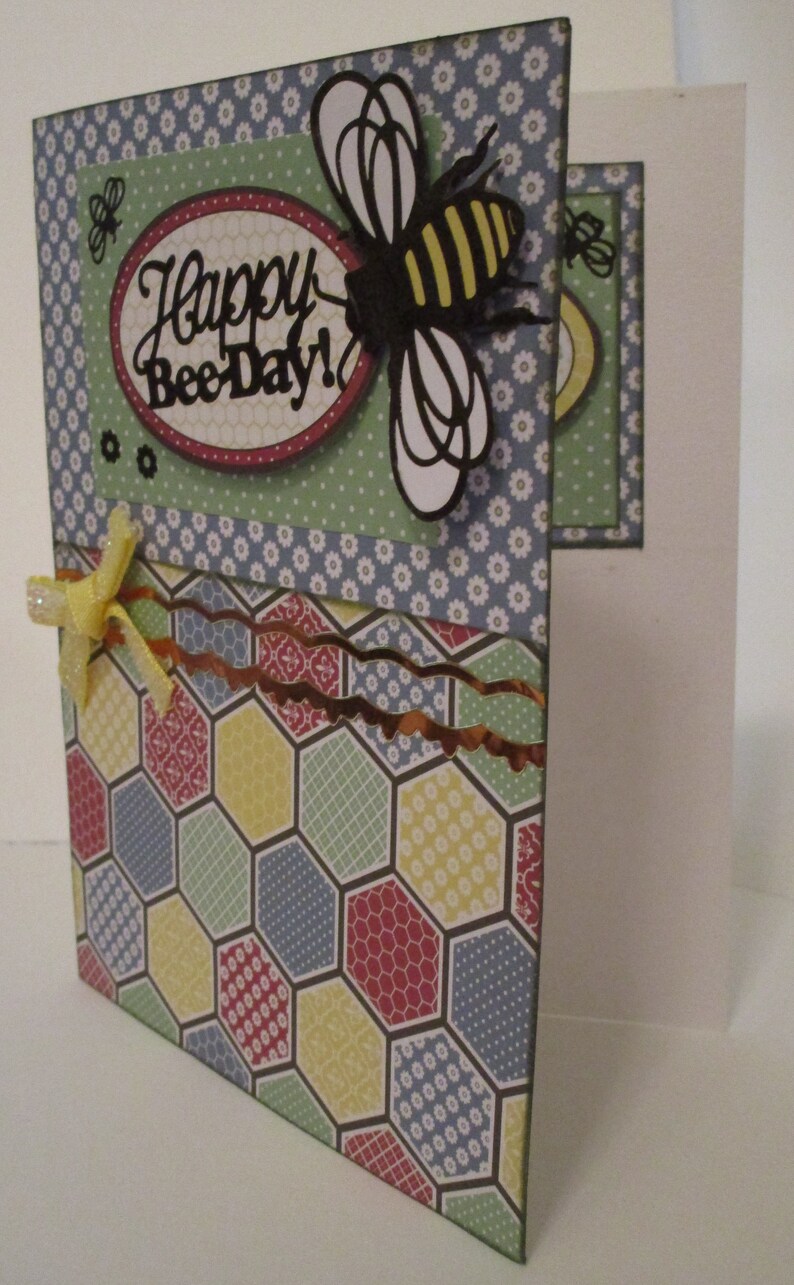 Girl Birthday Honeycomb Cute Birthday Card Female Birthday Handmade Birthday Card Bee Kids Birthday Friend Birthday