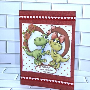 Dinosaur Valentine Card; Cute Valentine Card; Valentine&#39;s Day Card; I Love You Card; Love Card