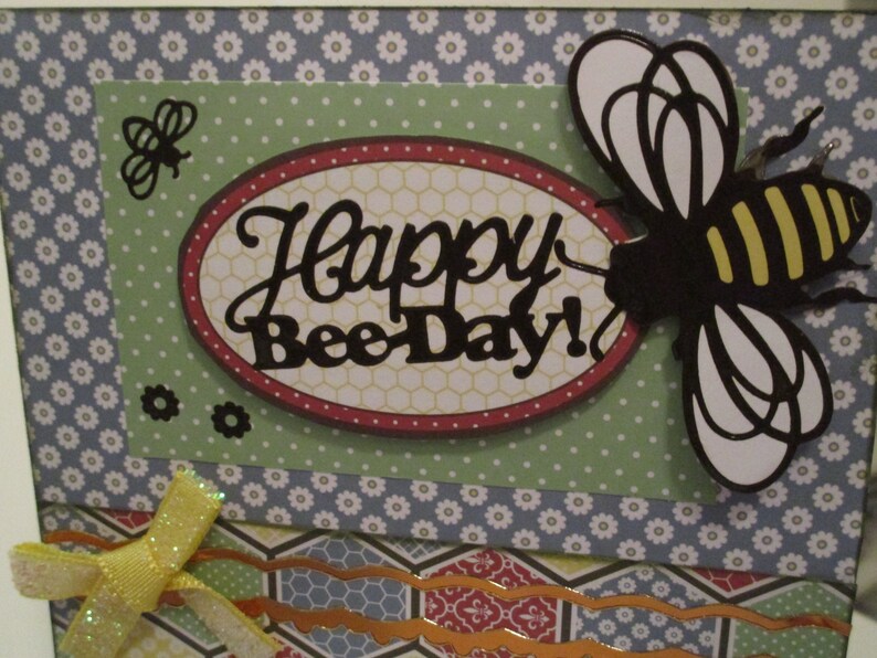Girl Birthday Honeycomb Cute Birthday Card Female Birthday Handmade Birthday Card Bee Kids Birthday Friend Birthday