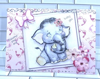 Precious Baby Girl Card; Baby Card; Welcome Baby Card; Handmade Card