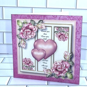 Gorgeous Valentine&#39;s Day Card; Valentine Card; I Love You Card; Card with Roses