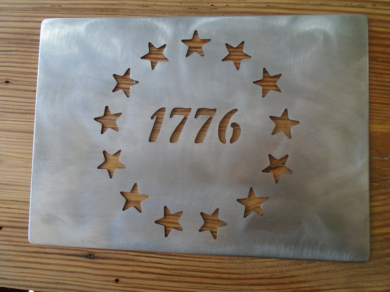 American flag stencil 1776 wooden flag star steel template Etsy