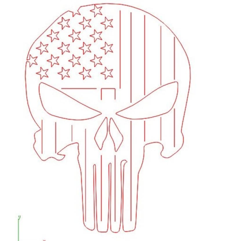 Download American flag skull punisher DXF SVG PNG file nice cut ...
