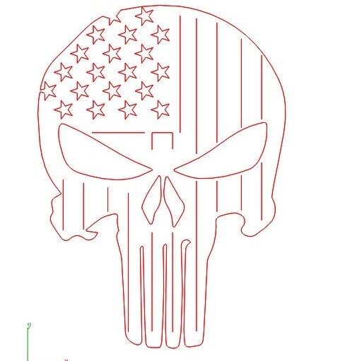 Download American flag skull punisher DXF SVG PNG file nice cut ...