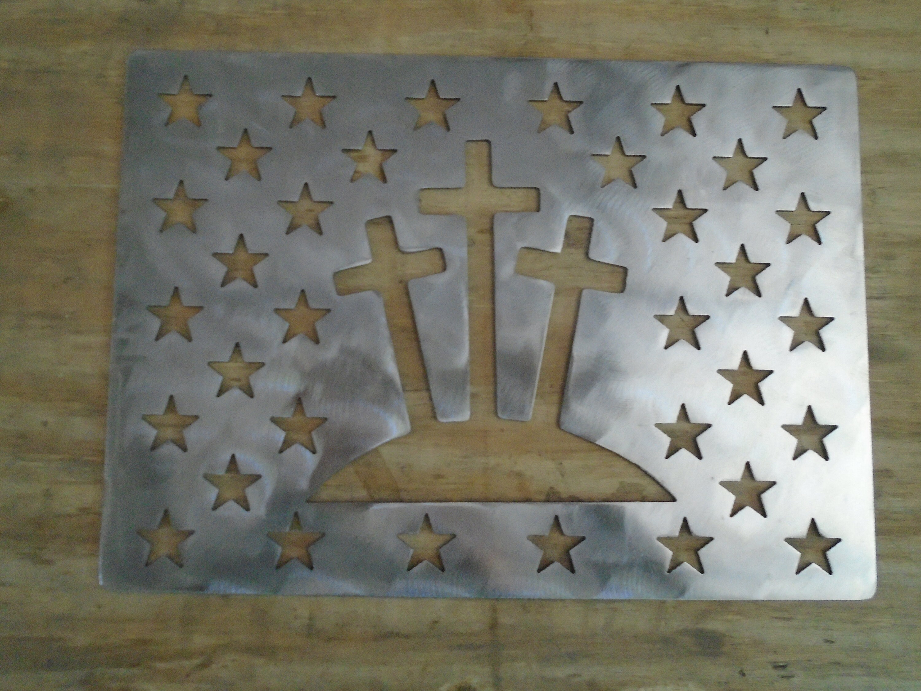 Cross American flag stencil wooden flag star stencil steel Etsy