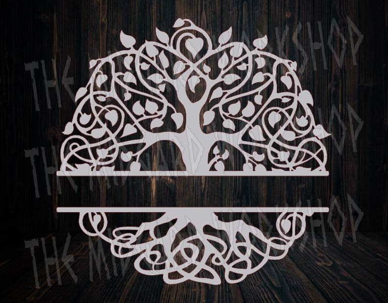 Tree of life split monogram tree monogram DXF SVG PNG file | Etsy