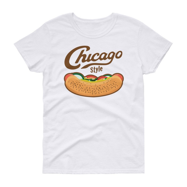 Chicago Style Hot Dog Foodie Women's Short Sleeve T-shirt - Etsy