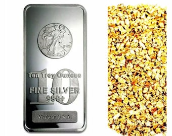 10 PIECE ALASKAN PURE GOLD NUGGETS 1 TROY OZ .999 SILVER 1916 WALKING LIBERTY