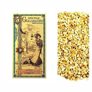 5 Utah Goldback Aurum 24kt gold foil note bu 1/200 OZ .999 fine gold random year + 50 piece alaskan pure gold nuggets