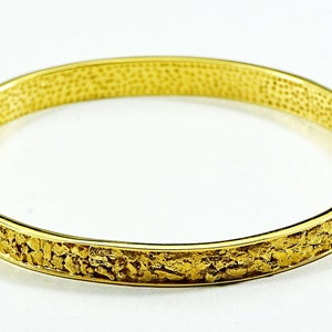 Gold Nugget Bracelet Bangle Style BB7MM "Orocal" Hand Made - Alaskan Yukon BC 28.62 Grams