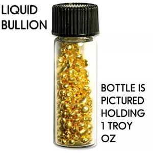 1 GRAM refined pure 24k gold .9999+ fine gold grain SHOT with BOTTLE (#BGS100)