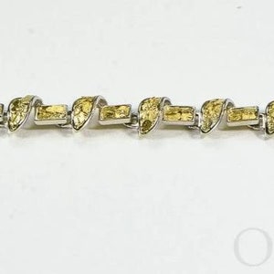 Gold Nugget Bracelet "Orocal" BJ1000N Genuine Hand Crafted Jewelry - 14K Gold Casting