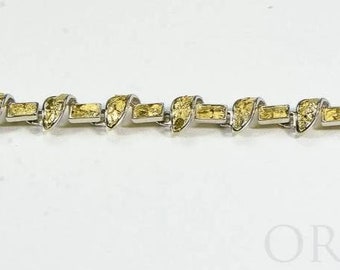 Gold Nugget Bracelet "Orocal" BJ1000N Genuine Hand Crafted Jewelry - 14K Gold Casting