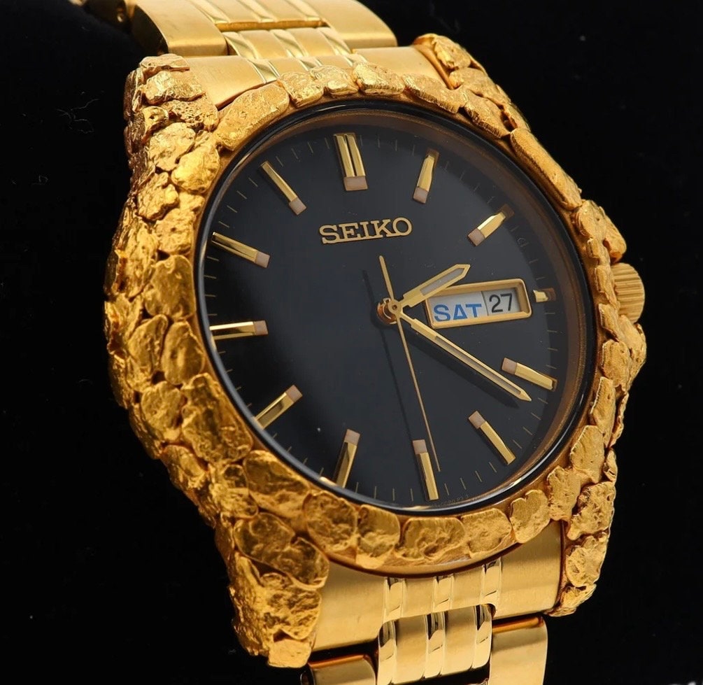 Seiko 14k gold online nugget watch