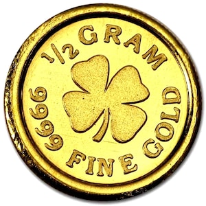 1/2 gram .9999 fin 24k guld monark "Lucky FYRKLÖVER" Rund - I kapsel