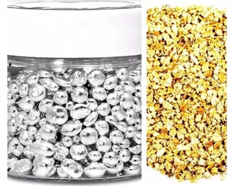1 troy oz .9999+ fine silver shot + 10 piece alaskan yukon bc pure gold nuggets