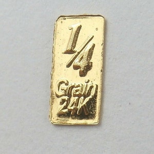 1/4 korrel: 9999 fijne baar van 24-karaats goud - op kaart