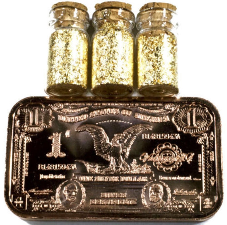 100 .5 ML GLASS JARS OF 24K GOLD LEAF FLAKES LOT X 100 FREE SHIPPING
