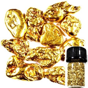 100 Piece lot alaskan yukon bc natural pure gold nuggets/flakes with BOTTLE free shipping (#B251)